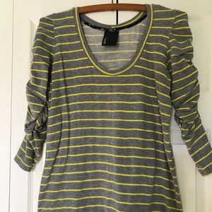 Dolan grey and yellow striped sweatshirt